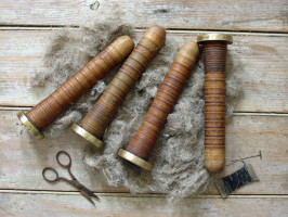 Bobbins Set of 2 Worsted Spinning Bobbins-bobbins, textile bobbins