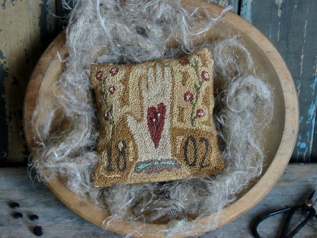 Hands to Work Needle Punch PATTERN-heart, hand, heart in hand, Shaker, needle punch, needlepunch, pinkeeper, sampler