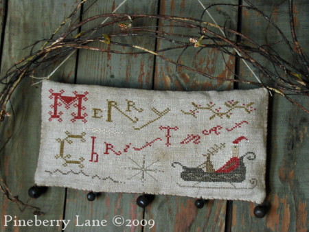 Merry Christmas Hanging Sampler PATTERN-cross stitch, sampler, stitchery, Christmas, Santa
