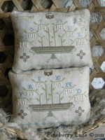 Treasured Blossoms Pinkeeps PATTERN-pinkeep, mother, friend, flowers, sampler